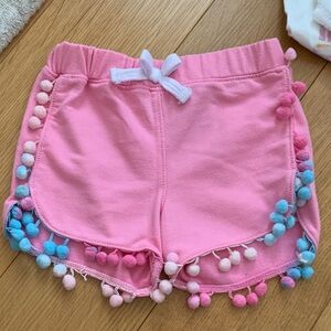 Charming Pink Kids Shorts with Pom-Poms